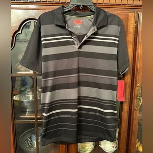 Alfani Shirt Men's MED Slim Fit Stretch Performance Short Sleeve Polo Golf NWT